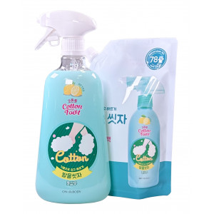 Шампунь для ног освежающий с запасным рефилом Cotton Foot Lemon Mint Cleansing Foot Shampoo